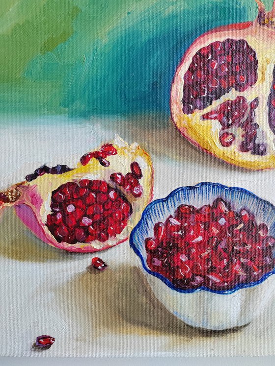 Pomegranate fruit still life