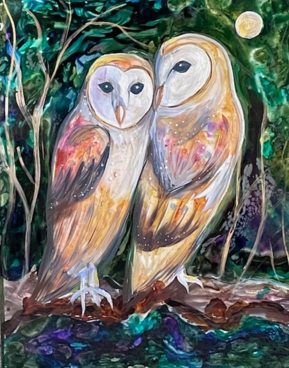 Impressionistic Animal Painting By Eliry Arts, 16 X 20, Snuggle, Original Artwork