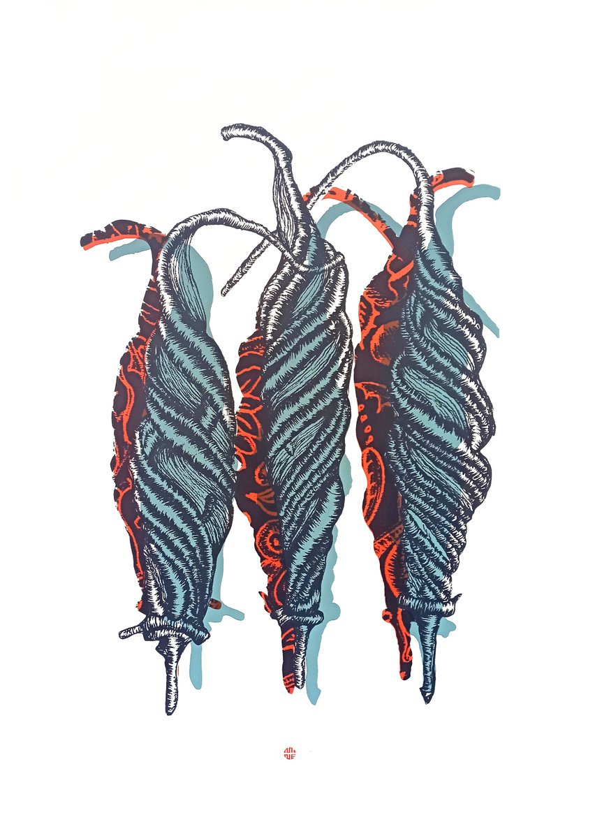 Illustrative Screenprint , 3 Sisters-01 By Mine Okur, 28 X 39, Artwork For Sale On Artfinder