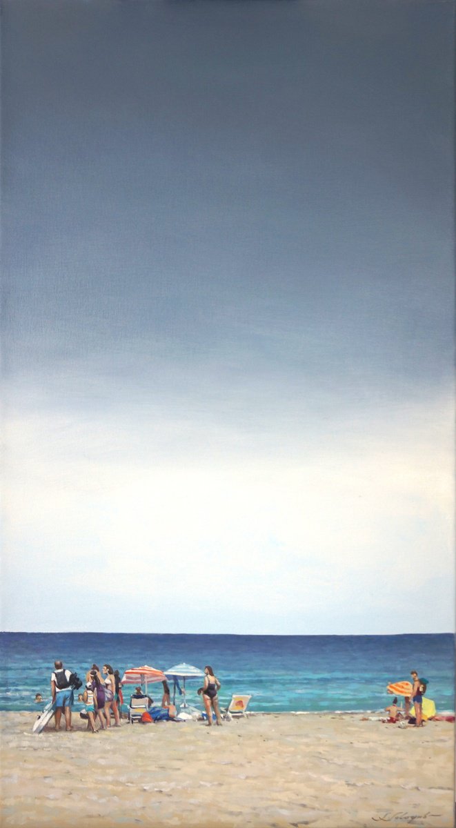 Photorealistic Portrait Oil Painting By Sergej Sologub, 22 X 39", Before The Storm 2, Original Artwork