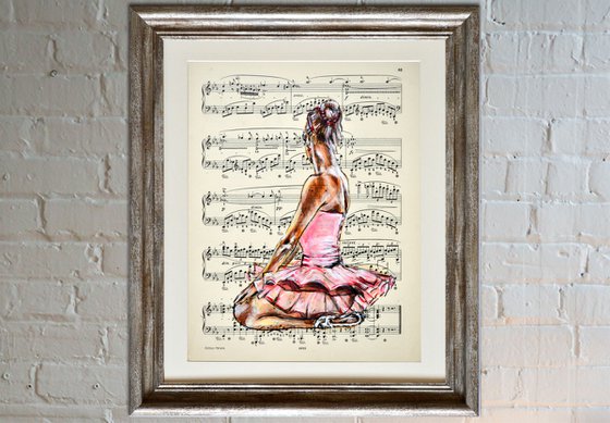 Ballerina L- Vintage Music Page, GIFT idea