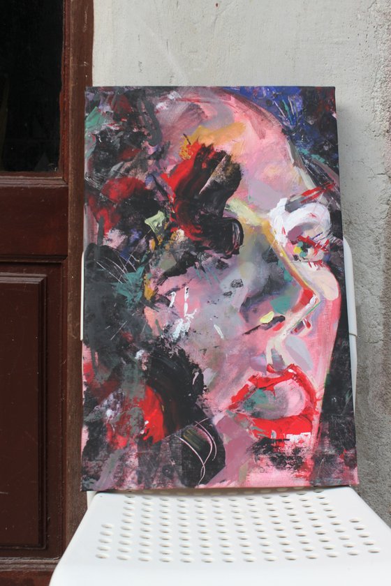Pink and Passionate Portrait of a Night girl