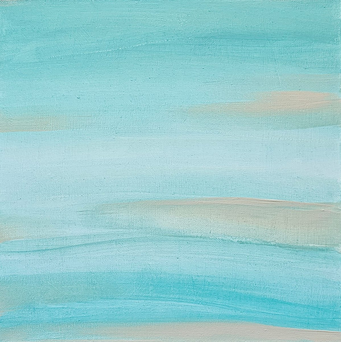 Soft Seaside Abstract Tide Vibe In Aqua Blue By Ksenia June, 11 X 11, Artwork For Sale On Artfinder