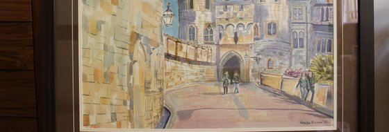 Windsor castle, England, gift, souvenir, watercolor painting