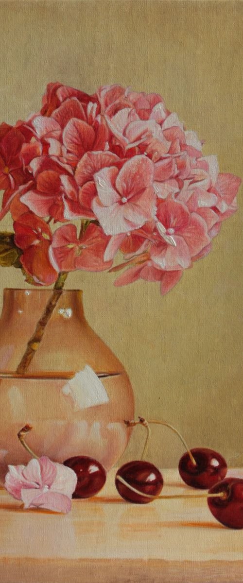 Small still life with hydrangea by Julia Diven