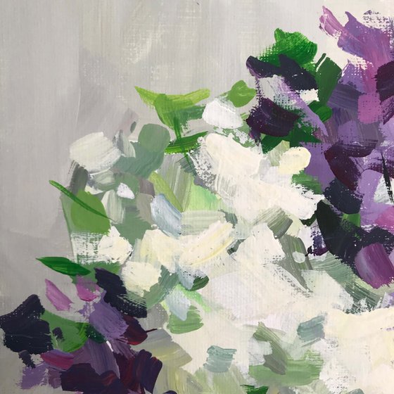 Lilac bouquet. one of a kind, handmade artwork, original painting.