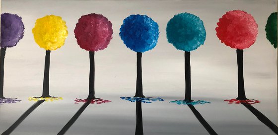 Colourful Bright Round Trees