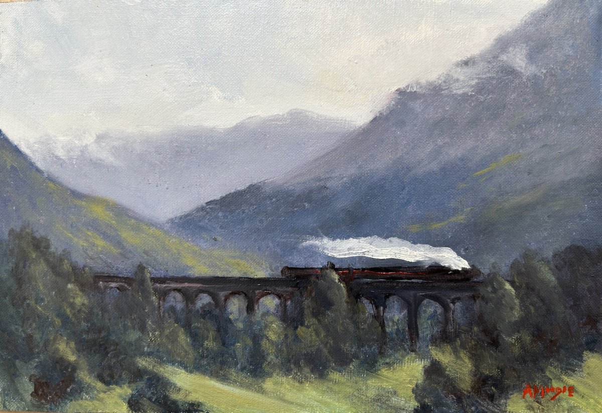 Potter Train Glenfinnan By Andrew Moodie, 16 X 12, Artwork For Sale On Artfinder