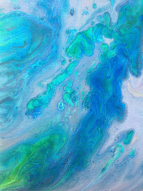 "Mix It Up" - Original Abstract PMS Fluid Acrylic Painting - 16 x 20 inches