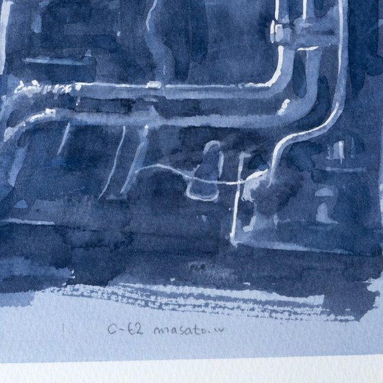 Steam Locomotive C62 26 - Watercolor Sketch