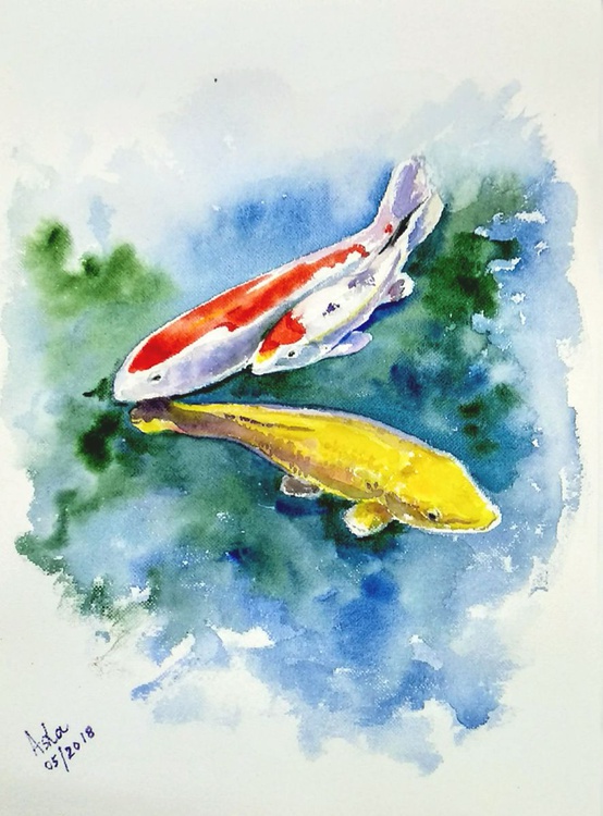 Fish Painting Feng Shui Fish Koi Fish 10 25 X Artfinder