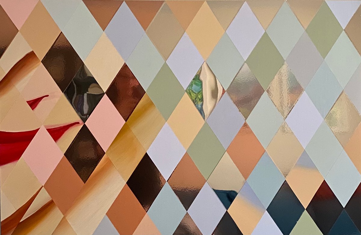 Geometric Abstract Acrylic Painting By Shushanik Karapetyan, 36 X 24", Narcissus, Original Artwork