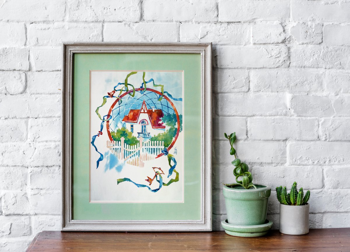 Impressionistic Cityscapes Watercolour By Ksenia Selianko, 12 X 16", Home - Dreamcatcher, Original Artwork