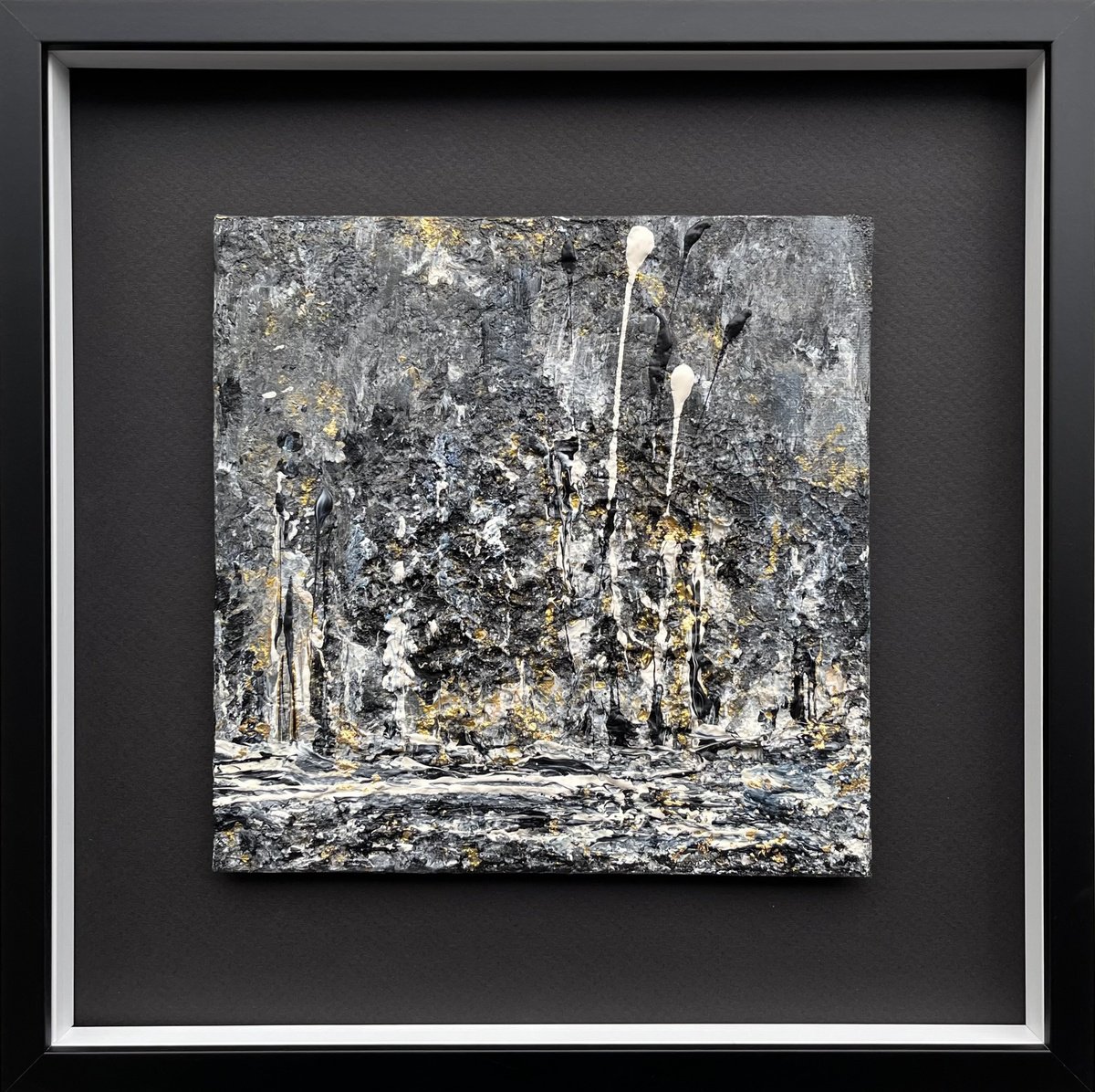 Expressive Abstract Acrylic Painting By Maria Bevilacqua-Fischer, 13 X 13", Kleine Nachtmusik I, Original Artwork