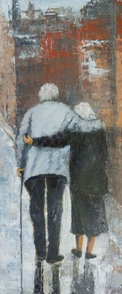 Elderly couple walking by Maria Karalyos