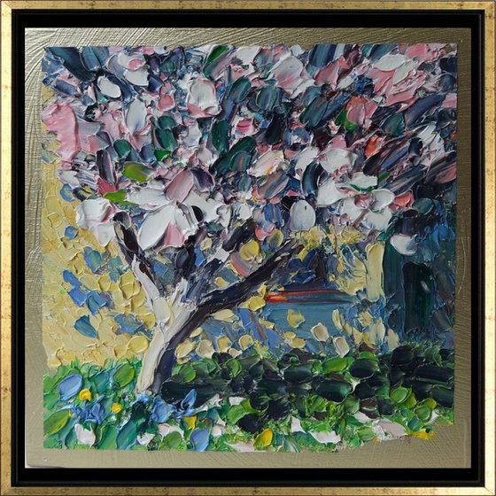 'THE SPRING BLOSSOM' - Small Oil Painting on Panel Ready to Hang