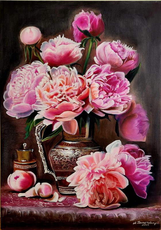 Peonies in an Antique Vase