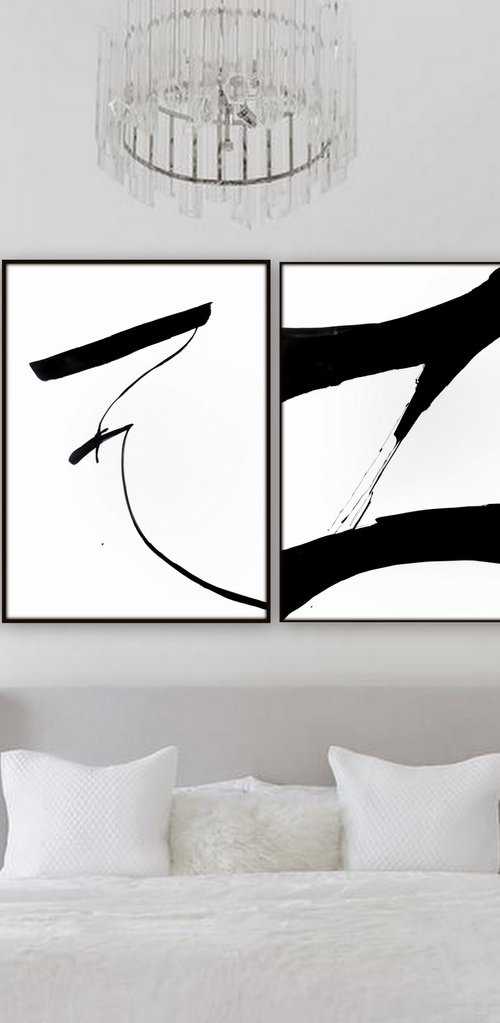 Abstract artwork. Set of 4 by Nadia Moniatis