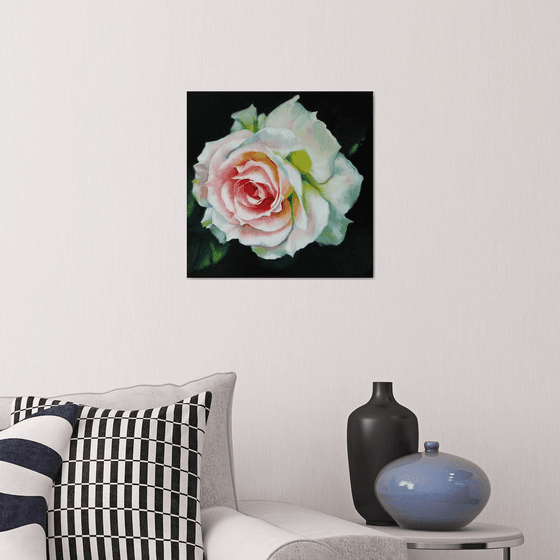 "Young beauty"  rose flower macro  original painting  GIFT (2018)