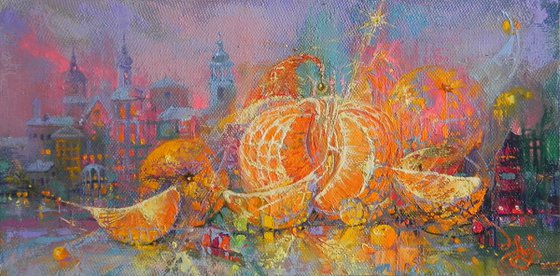 "Cheerful orange" Original art Original painting oil on canvas