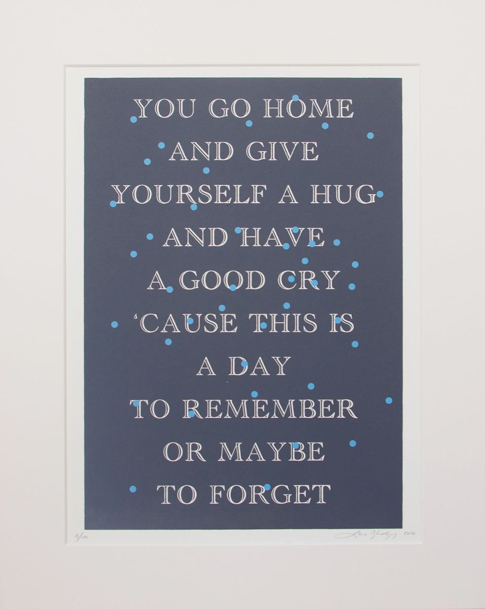 Abstract Screenprint By Lene Bladbjerg, 16 X 20", Hug, Original Artwork