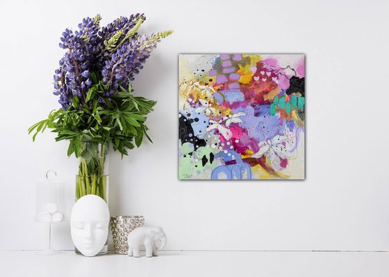 Rocaille - Abstract floral painting - Ready to hang