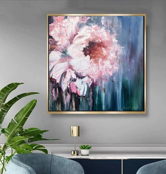 Pink abstract peony.