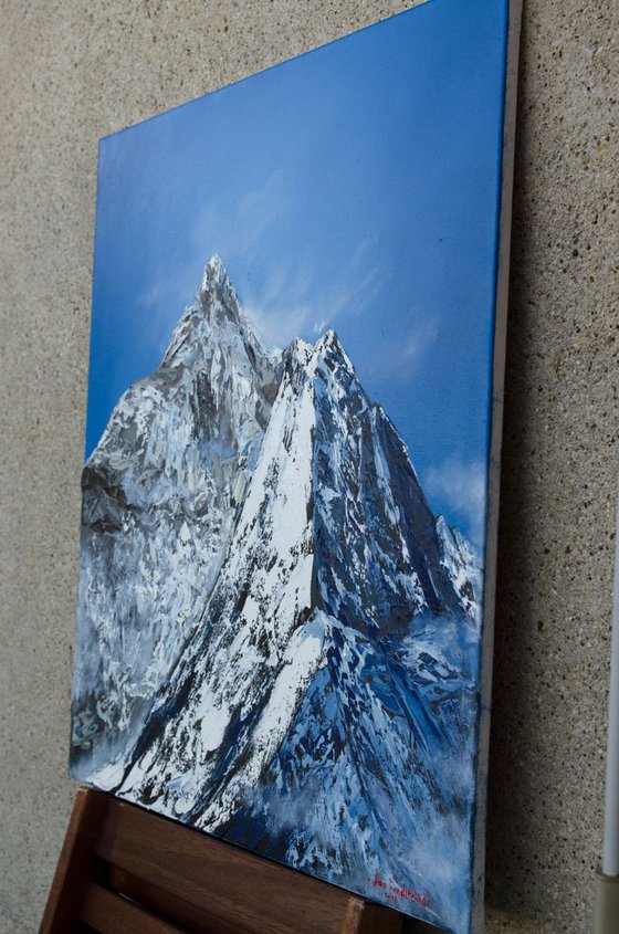 Himalayas Everest - original oil painting on stretched canvas