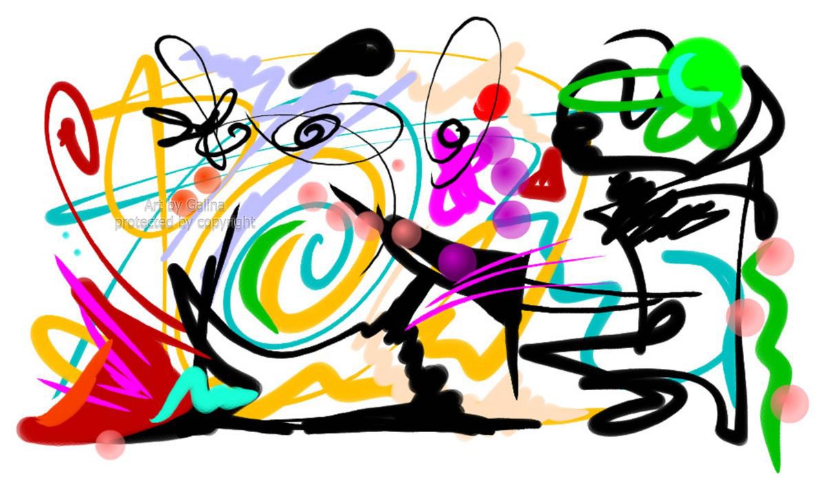 Organic Abstract Print By Galina Victoria, 24 X 14, Green Is The New Black, Original Artwork