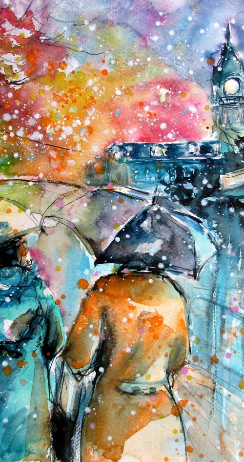 Snowy day in the city by Kovács Anna Brigitta