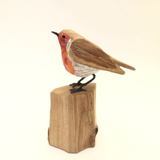 Robin  paper bird sculpture