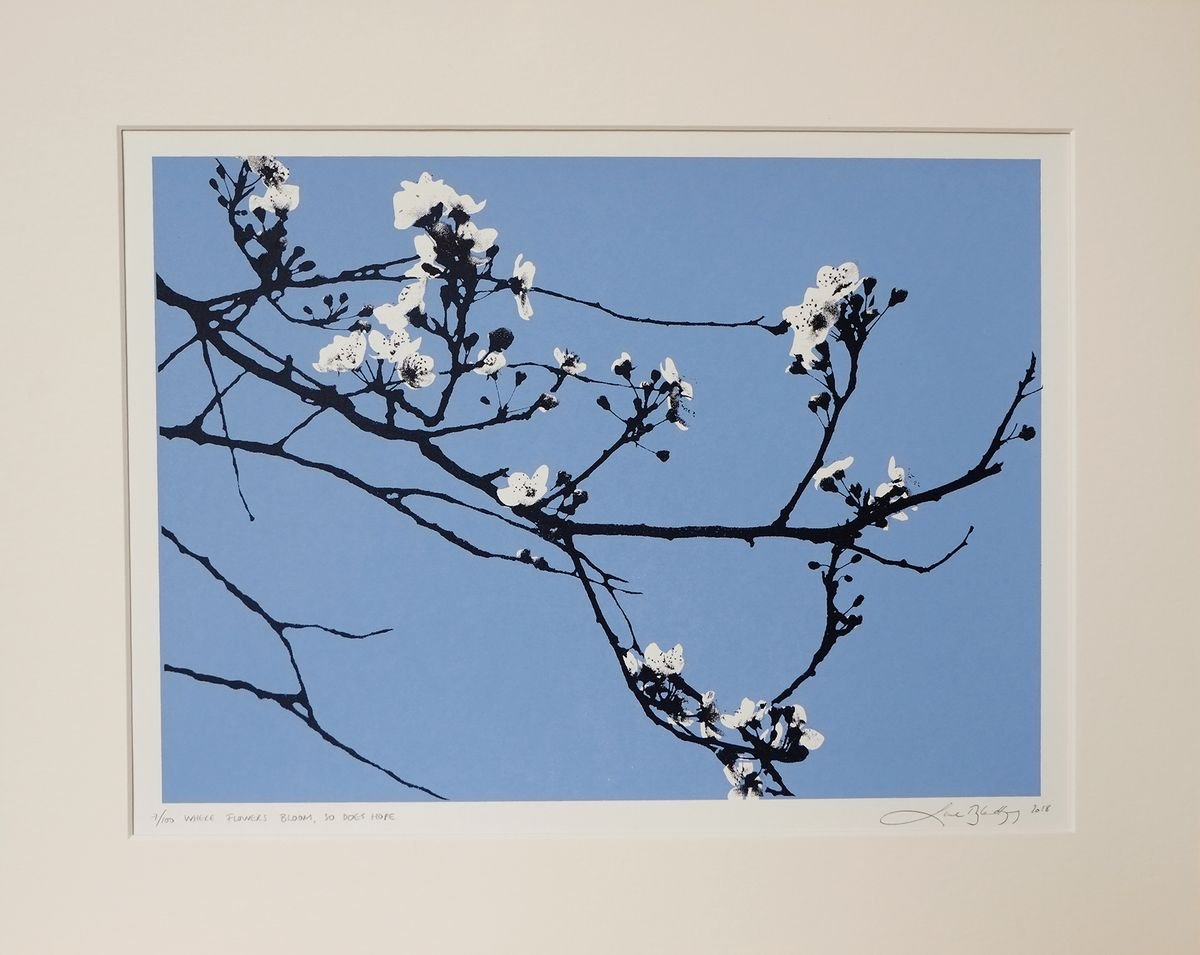 Botanical Screenprint By Lene Bladbjerg, 20 X 16", Where Flowers Bloom, So Does Hope, Original Artwork