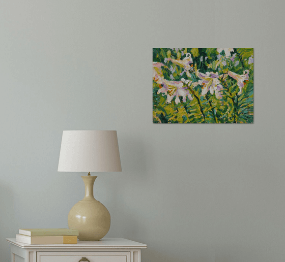 White lilies (etude) original painting