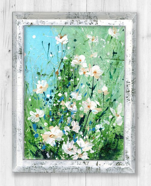 Sugar Field - Framed Textured Floral Painting by Kathy Morton Stanion by Kathy Morton Stanion