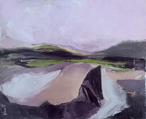 Silent abstract fields in Lavender and Earth
