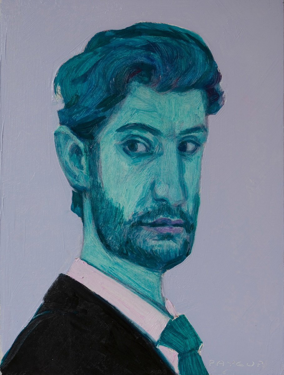 Impressionistic Portrait Oil Painting By Olivier Payeur, 7 X 9", French Actor Pierre Niney, Original Artwork