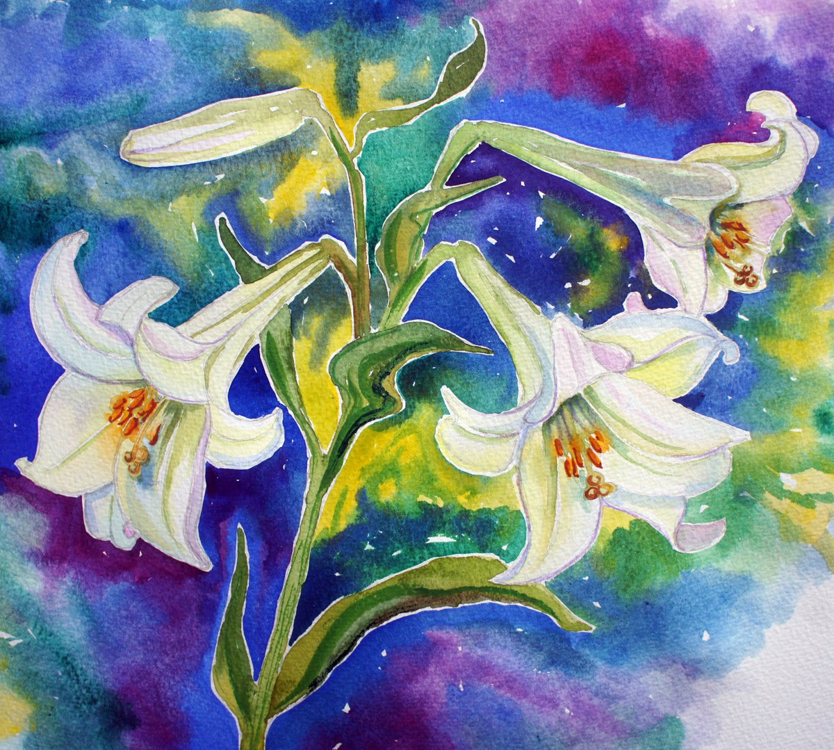 White Lillies by Julia  Rigby