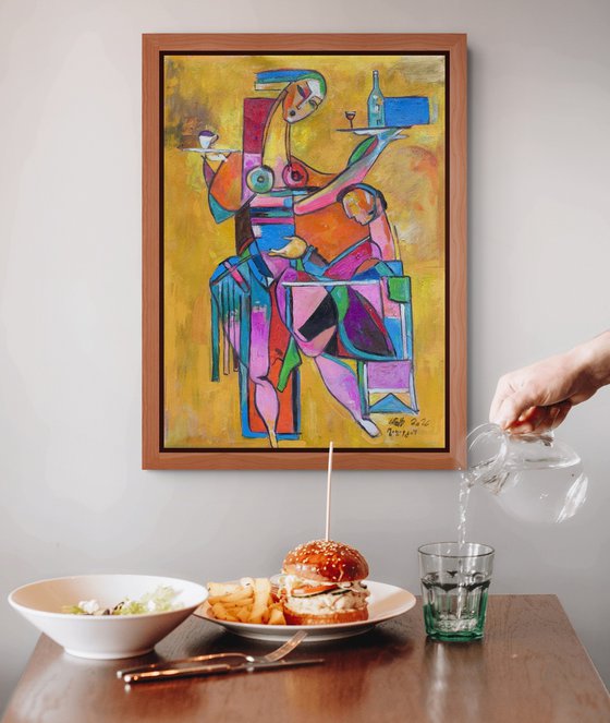 Cubist Café Scene