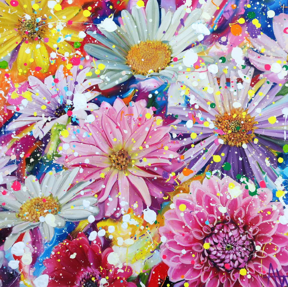 Photorealistic Oil Painting , We Danced In Summer Rain By Angie Wright, 31 X 31, Artwork For Sale On Artfinder