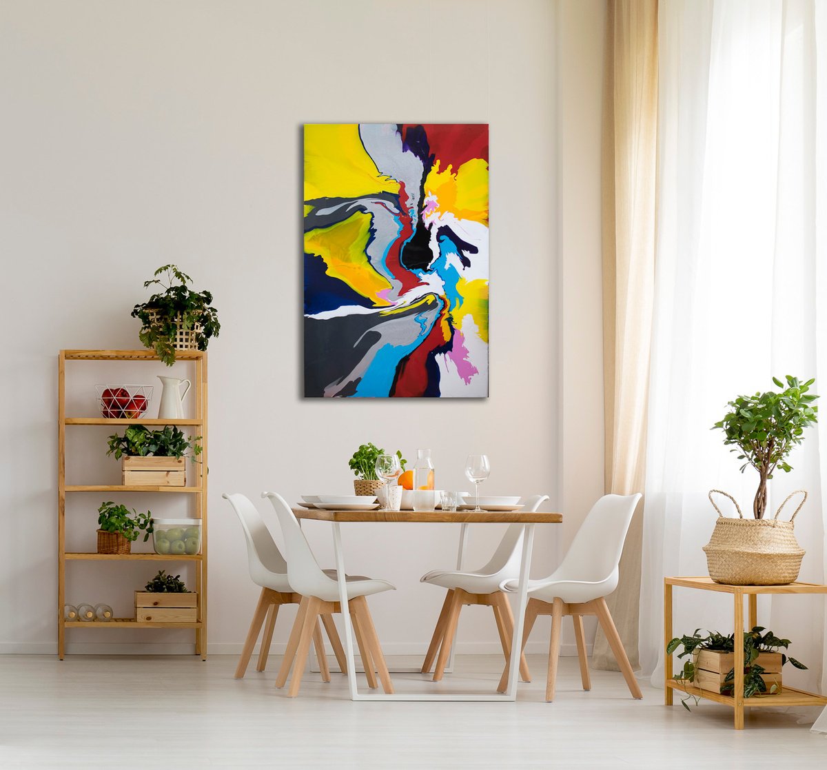 Abstract Acrylic Painting By Km Arts, 24 X 36", Poetry In My Hand, Original Artwork