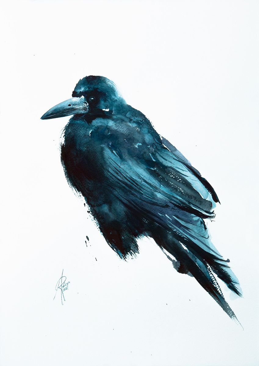 Rook Watercolour by Andrzej Rabiega | Artfinder