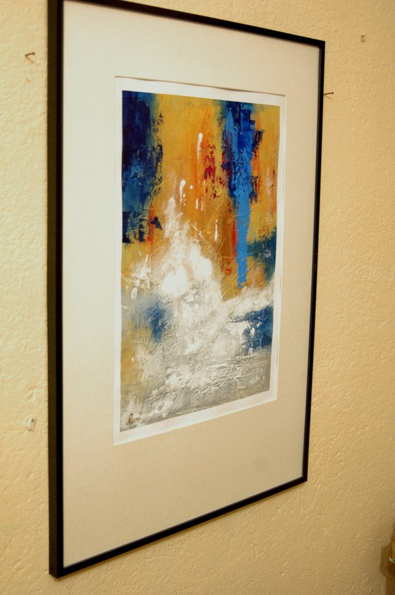 "Abstract Variations # 41". Matted and framed.