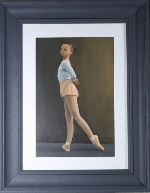 Young Dancer Painting, Ballerina, Dance, Framed and Ready to Hang, Ballet Painting by Alex Jabore by Alex Jabore