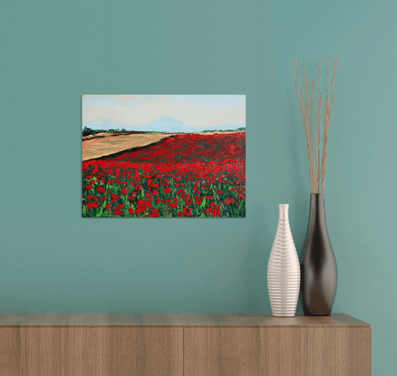 Poppy fields... /  ORIGINAL OIL PAINTING