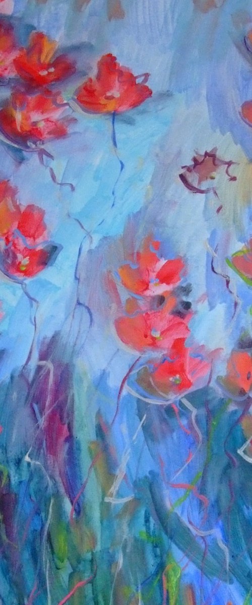 Bright Red Poppies by Marina Krylova