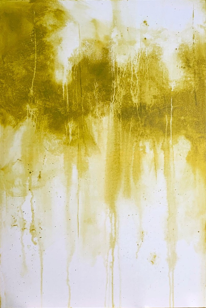 Yellow Abstract I Large Original modern art by Carol Wood
