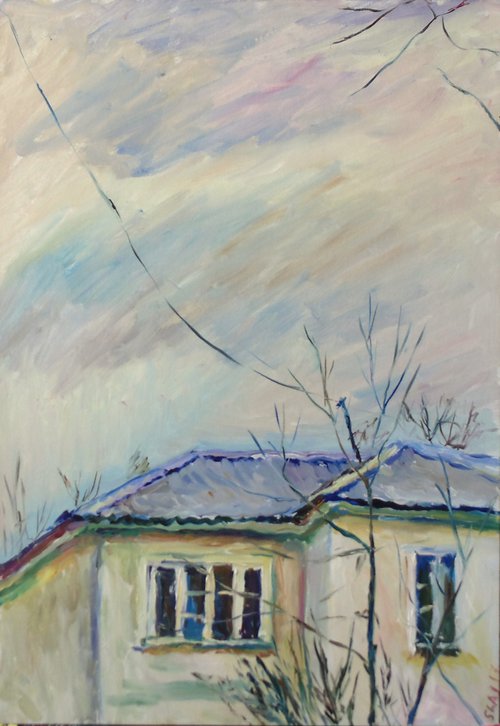House, wire, sky by Alexander Shvyrkov