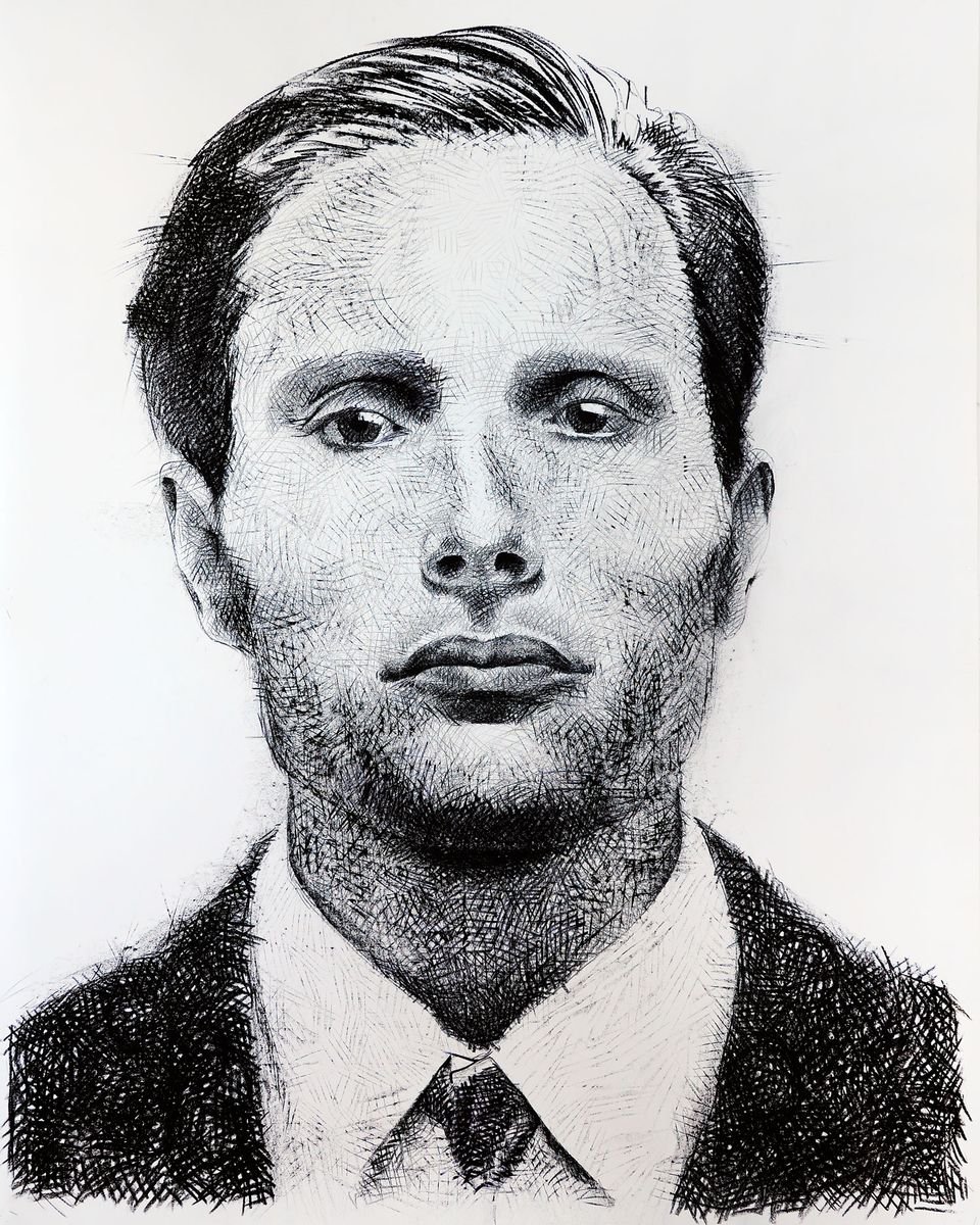 Impressionistic Portrait Pastel Drawing By Dario Moschetta, 47 X 59, Portrait 302, Original Artwork