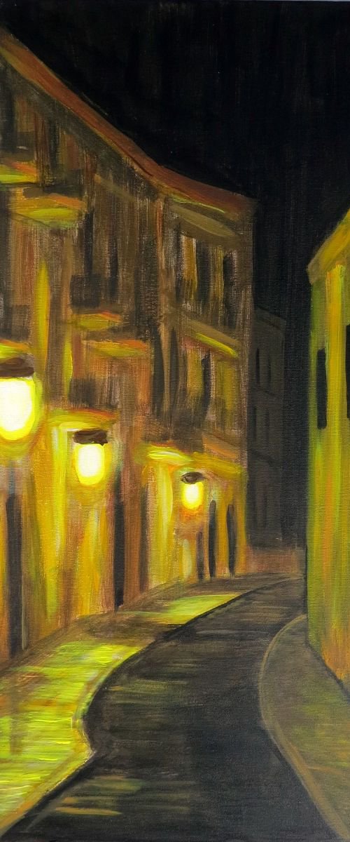 Night street, 50*70 by Dmytro Yeromenko