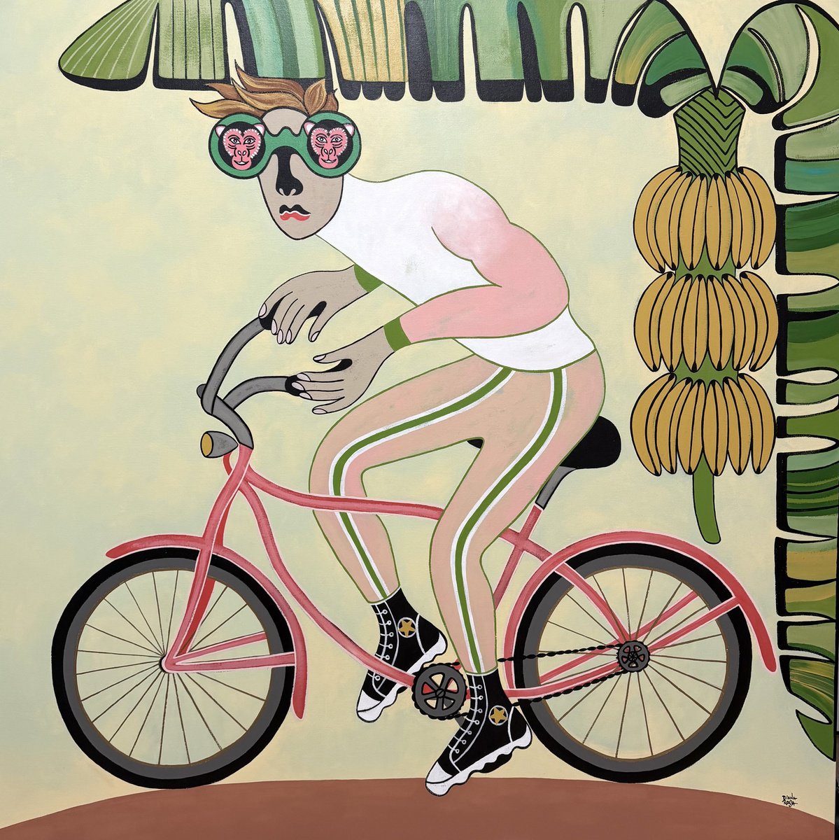 Surrealistic Acrylic Painting , Tour Tropical By Diana Rosa, 48 X 48, Artwork For Sale On Artfinder